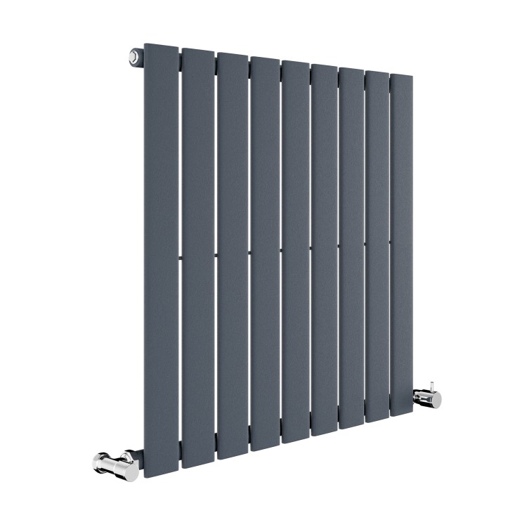 GRADE A1 - Riace Anthracite Horizontal Flat Designer Radiator 600x612mm Single Panel 1430 BTU
