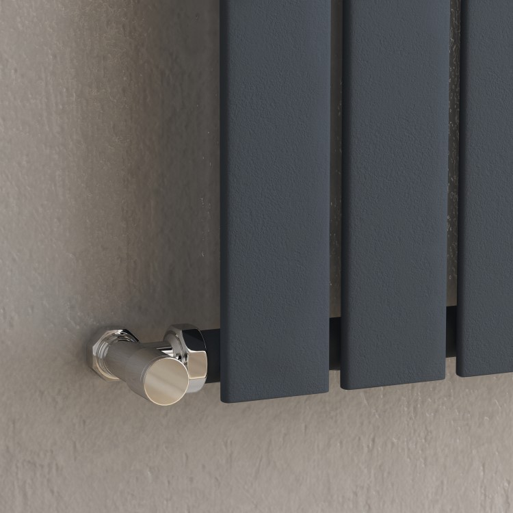 GRADE A1 - Riace Anthracite Horizontal Flat Designer Radiator 600x612mm Single Panel 1430 BTU