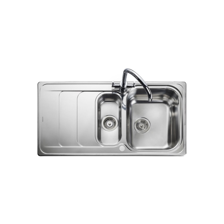 GRADE A1 - Rangemaster Houston 985x508 1.5 Bowl Stainless Steel