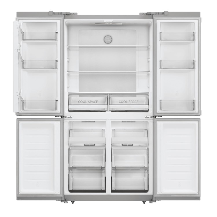 Hoover H-Fridge 700 567 Litre Four Door American Fridge Freezer - Silver