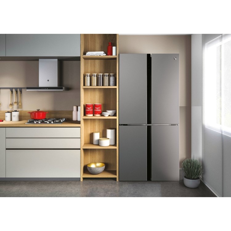 Hoover H-Fridge 700 567 Litre Four Door American Fridge Freezer - Silver