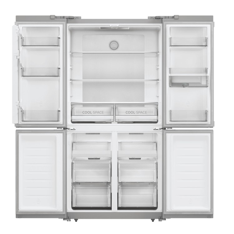 Hoover H-Fridge 700 563 Litre Four Door American Fridge Freezer - Silver