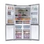 Hoover H-Fridge 700 563 Litre Four Door American Fridge Freezer - Silver