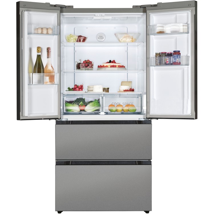 Hoover 436 Litre French Style American Fridge Freezer - Stainless Steel 
