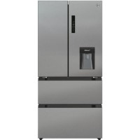 Hoover 432 Litre French Style American Fridge Freezer - Stainless Steel