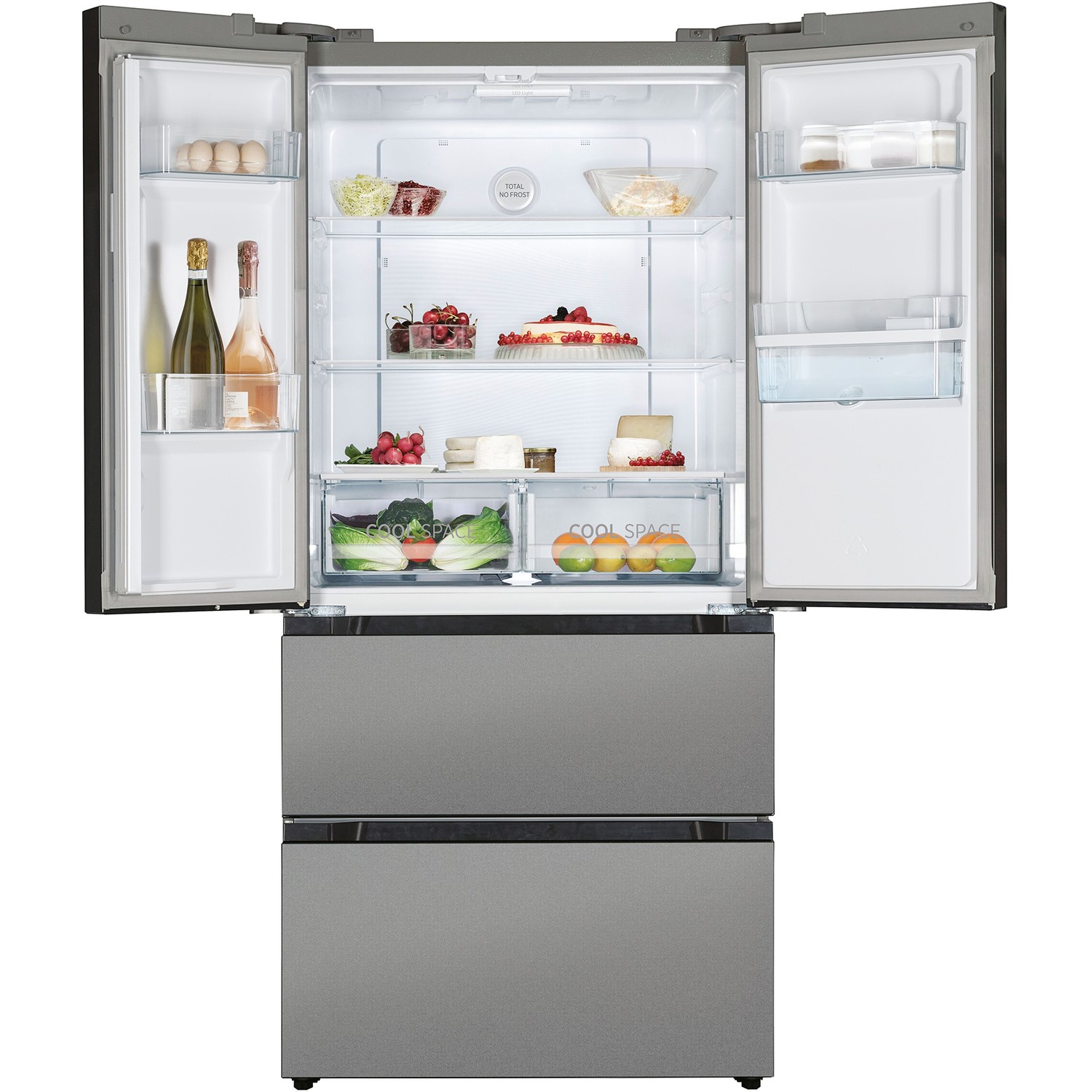 Hoover 432 Litre French Style American Fridge Freezer - Stainless Steel ...