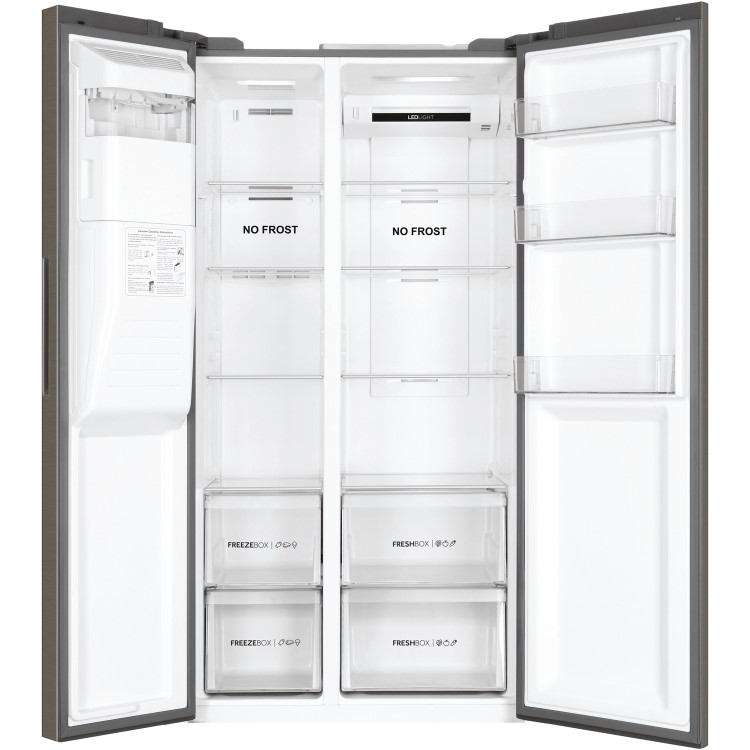 Haier 521 Litre Side By Side American Fridge Freezer - Silver