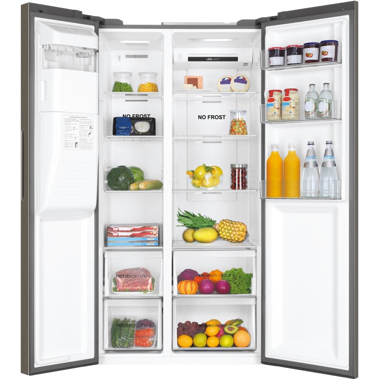 Haier 521 Litre Side By Side American Fridge Freezer - Silver