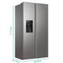 Haier 521 Litre Side By Side American Fridge Freezer - Silver