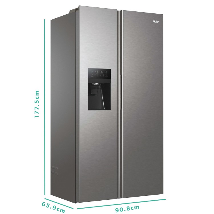 Haier 521 Litre Side By Side American Fridge Freezer - Silver