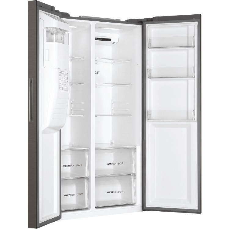 Haier 521 Litre Side By Side American Fridge Freezer - Silver