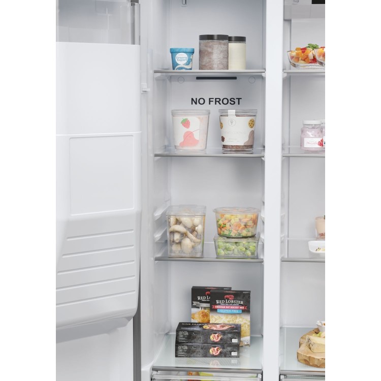 Refurbished Haier Series 5 HSR5918DIMP Freestanding 511 Litre Frost Free American Fridge Freezer Stainless Steel