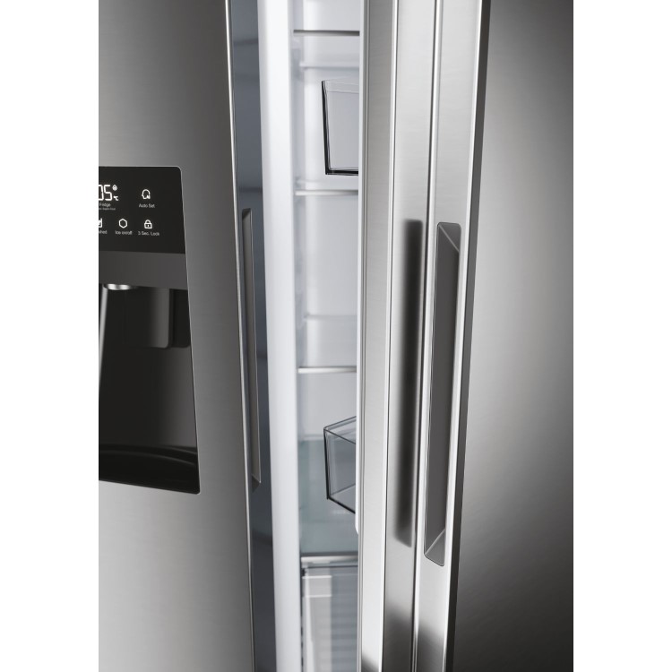 Refurbished Haier Series 5 HSR5918DIMP Freestanding 511 Litre Frost Free American Fridge Freezer Stainless Steel