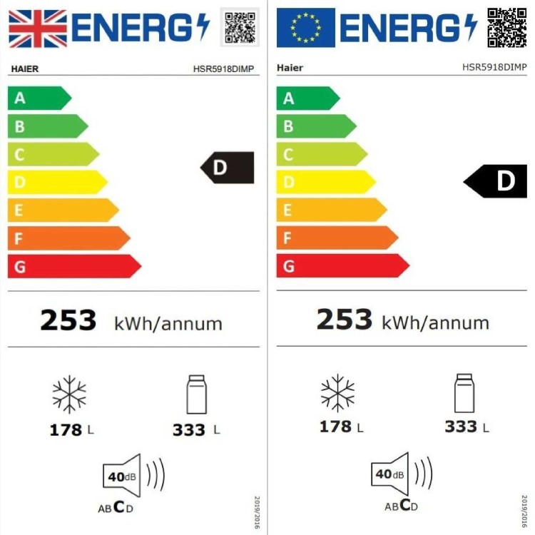 Refurbished Haier Series 5 HSR5918DIMP Freestanding 511 Litre Frost Free American Fridge Freezer Stainless Steel
