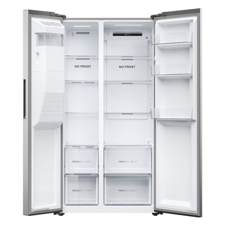 Refurbished Haier Series 5 HSR5918DIMP Freestanding 511 Litre Frost Free American Fridge Freezer Stainless Steel