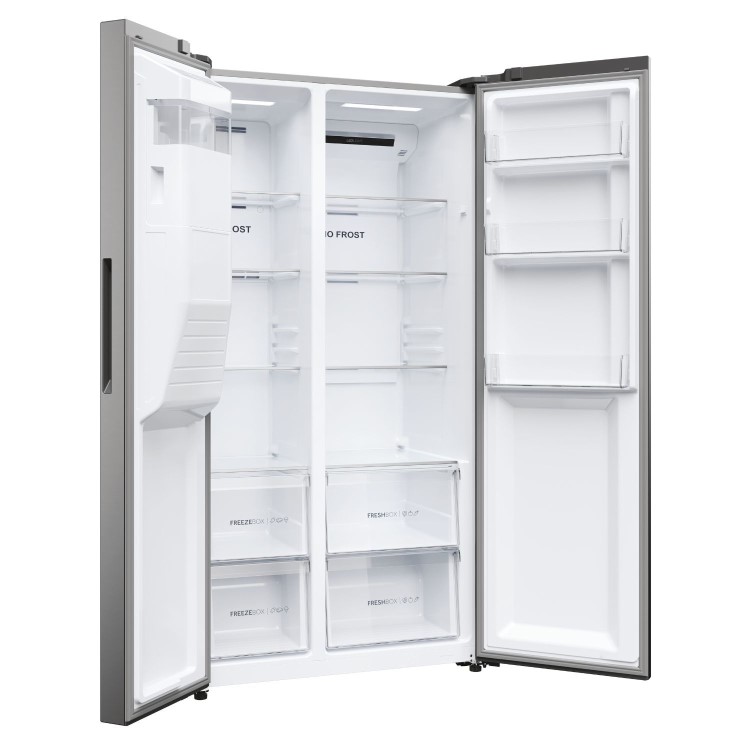 Refurbished Haier Series 5 HSR5918DIMP Freestanding 511 Litre Frost Free American Fridge Freezer Stainless Steel