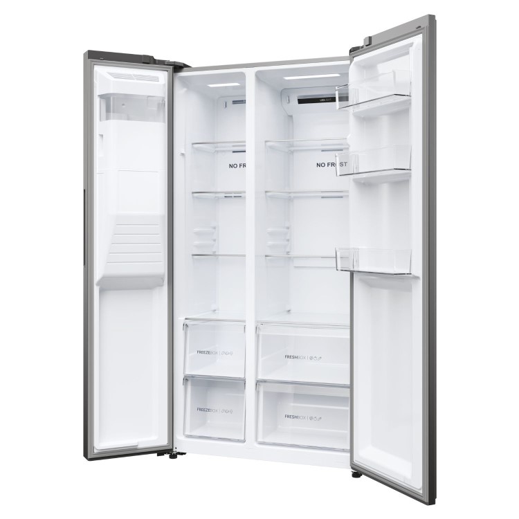 Refurbished Haier Series 5 HSR5918DIMP Freestanding 511 Litre Frost Free American Fridge Freezer Stainless Steel