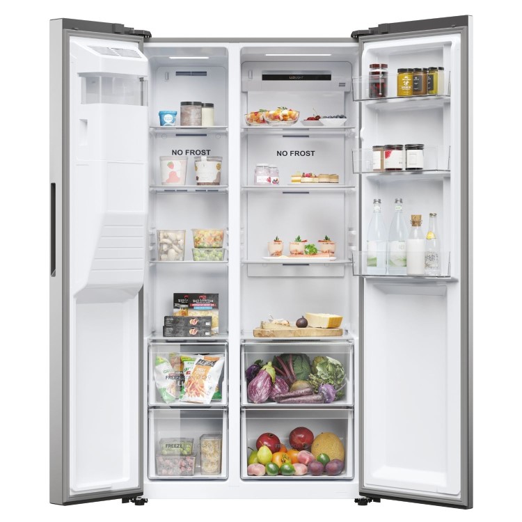 Refurbished Haier Series 5 HSR5918DIMP Freestanding 511 Litre Frost Free American Fridge Freezer Stainless Steel
