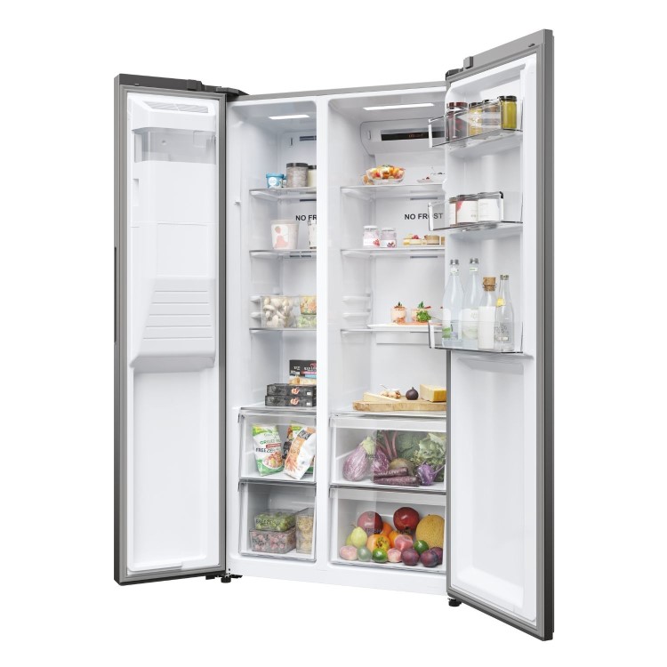 Refurbished Haier Series 5 HSR5918DIMP Freestanding 511 Litre Frost Free American Fridge Freezer Stainless Steel