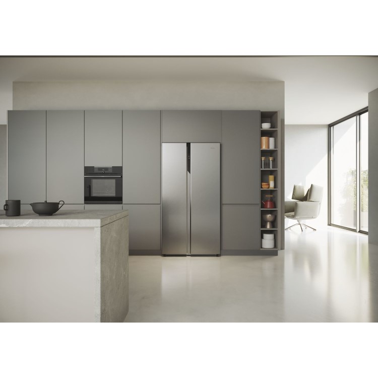 Haier Series 3 528 Litre Side-by-Side American Fridge Freezer - Stainless Steel