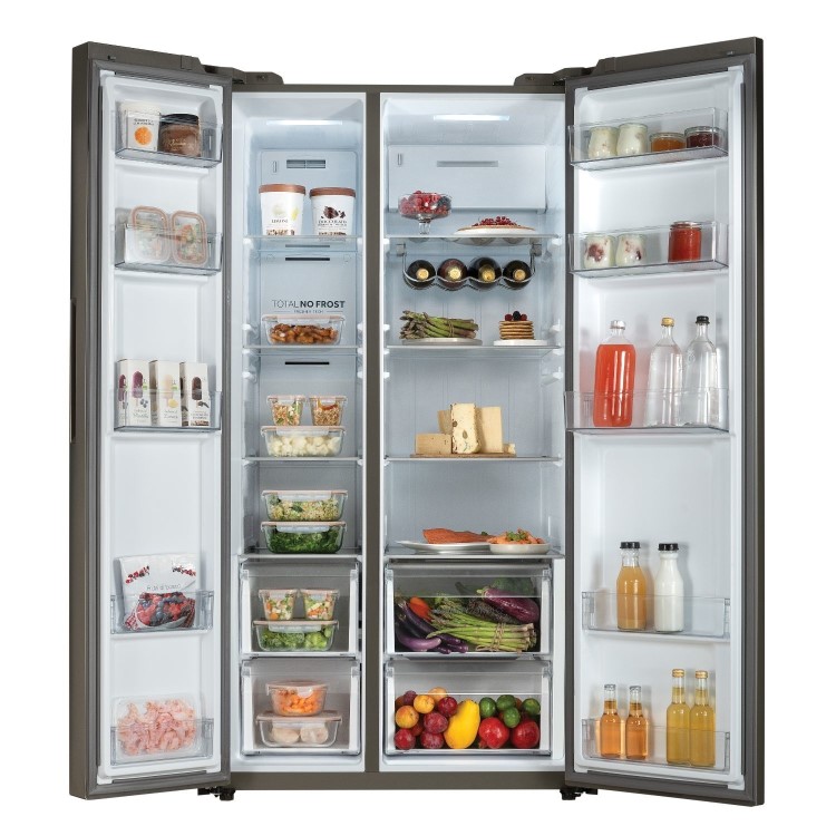 Haier Series 5 615 Litre Side-by-Side American Fridge Freezer - Stainless Steel