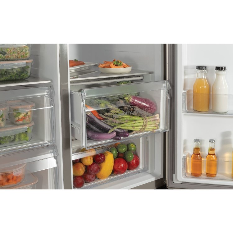 Haier Series 5 615 Litre Side-by-Side American Fridge Freezer - Stainless Steel
