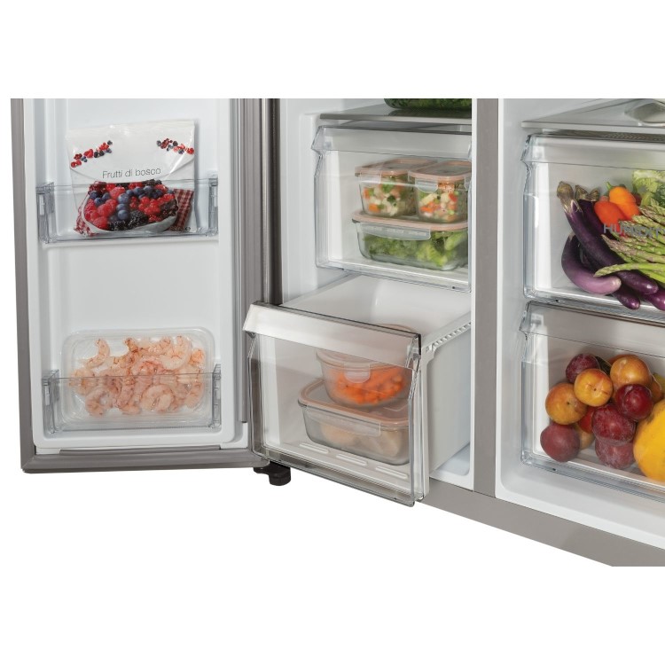 Haier Series 5 615 Litre Side-by-Side American Fridge Freezer - Stainless Steel