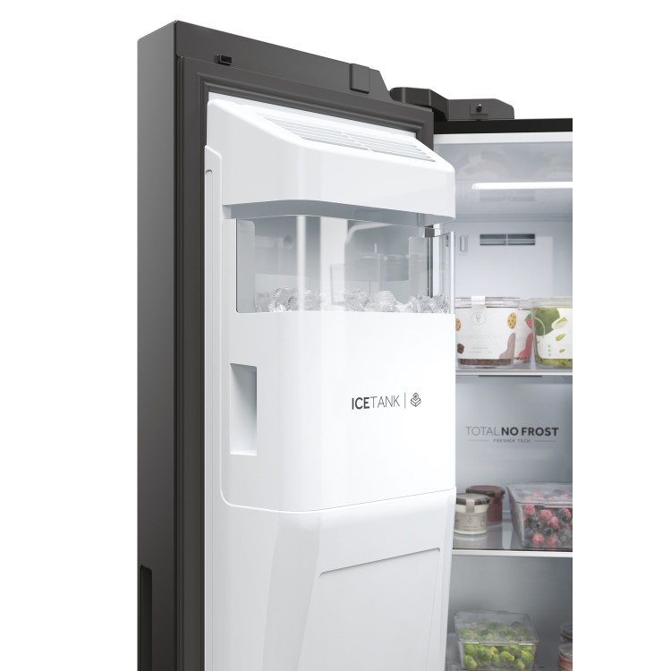 Haier SBS 90 Series 5 601 Litre Side By Side American Fridge Freezer - Black