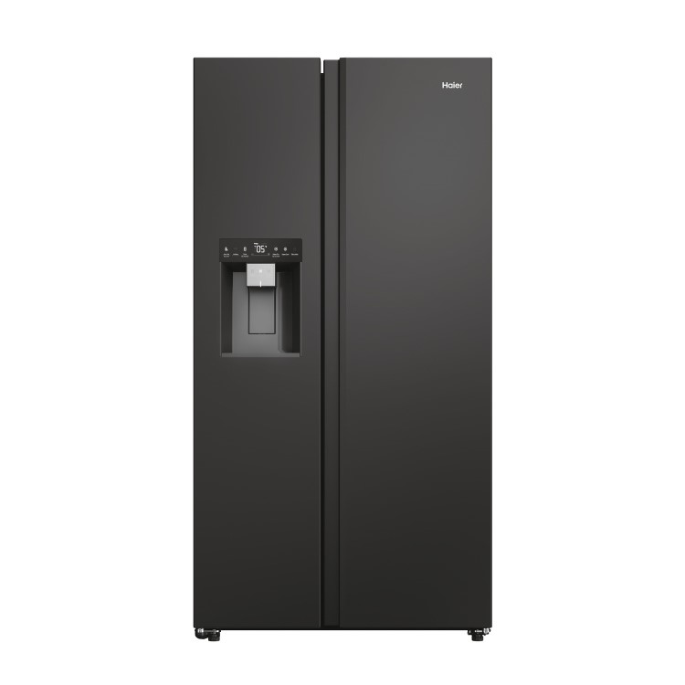 Haier SBS 90 Series 5 601 Litre Side By Side American Fridge Freezer - Black