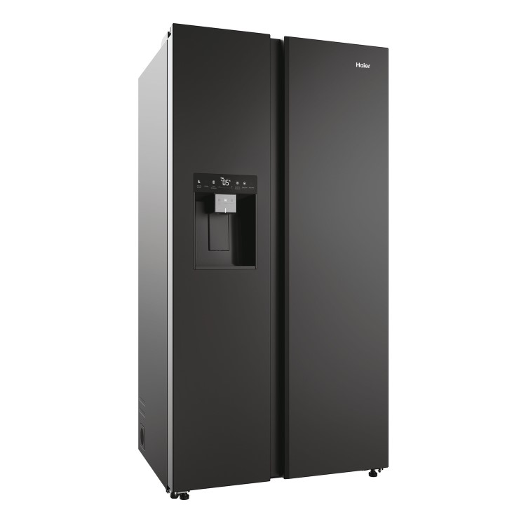 Haier SBS 90 Series 5 601 Litre Side By Side American Fridge Freezer - Black