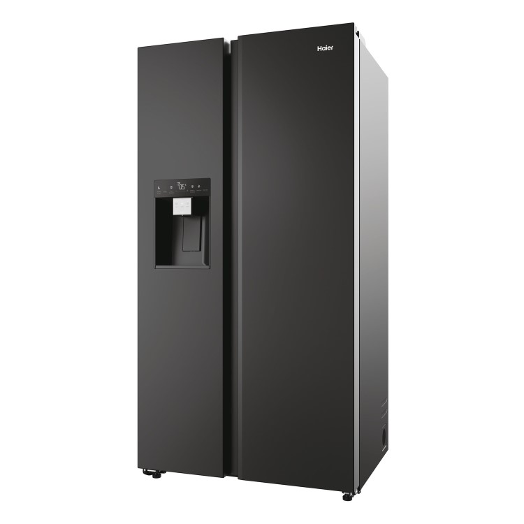 Haier SBS 90 Series 5 601 Litre Side By Side American Fridge Freezer - Black