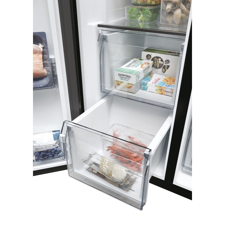 Haier Series 7 601 Litre Side-by-Side American Fridge Freezer - Black