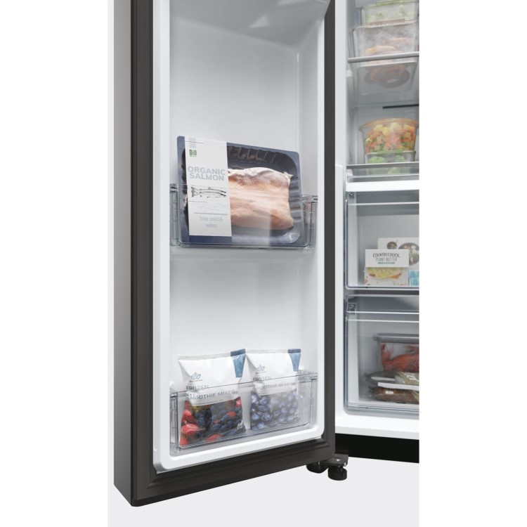 Haier Series 7 601 Litre Side-by-Side American Fridge Freezer - Black
