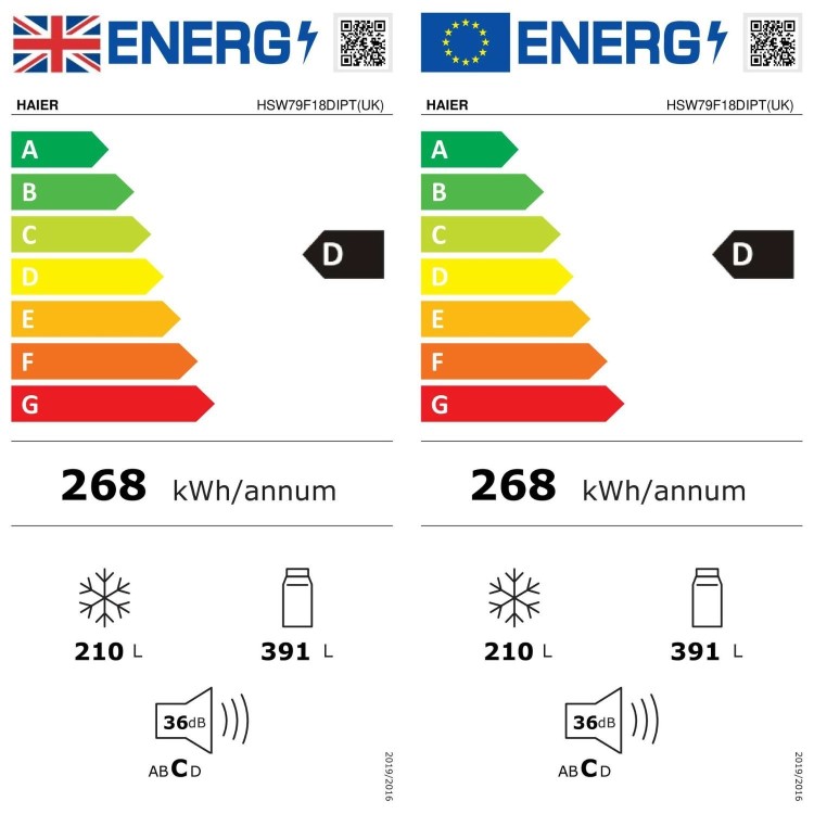Haier Series 7 601 Litre Side-by-Side American Fridge Freezer - Black