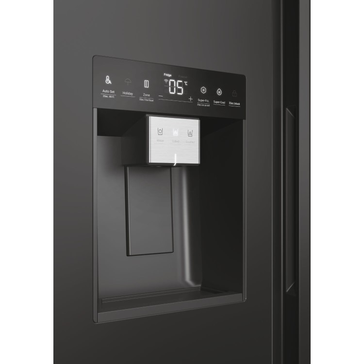 Haier Series 7 601 Litre Side-by-Side American Fridge Freezer - Black