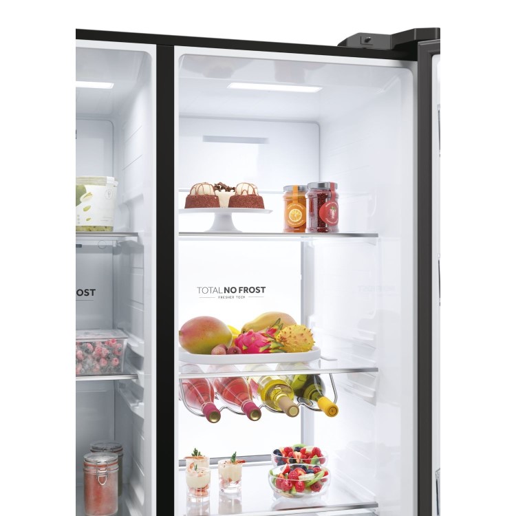 Haier Series 7 601 Litre Side-by-Side American Fridge Freezer - Black