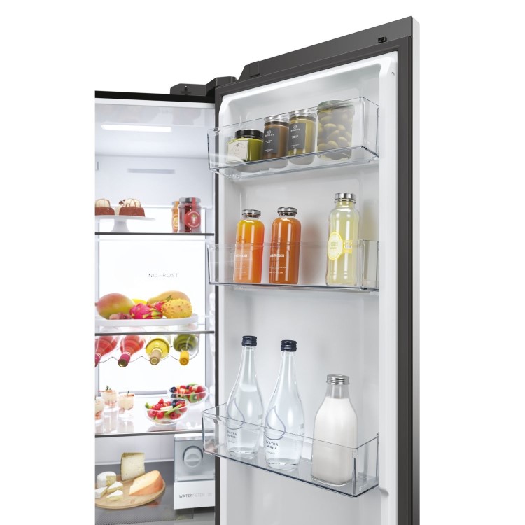 Haier Series 7 601 Litre Side-by-Side American Fridge Freezer - Black