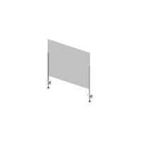 Hygiene Tech Protective Screen Perspex 0.5M High with Desk Clamps 50cm x 75cm x 4mm