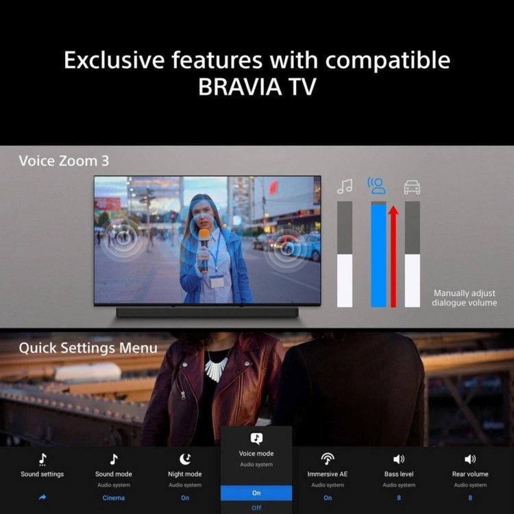 Sony HTA7100 BRAVIA Theatre Bar 7.1.2 Dolby Atmos Soundbar 8K 4K HDR eARC Bluetooth WiFi Home Cinema System