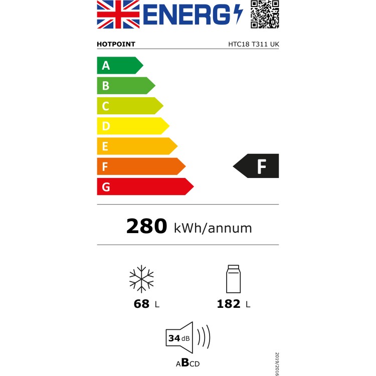 Hotpoint 250 Litre 70/30 Integrated Fridge Freezer