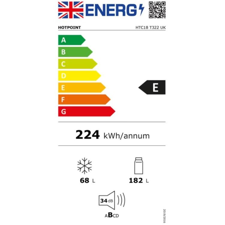 Refurbished Hotpoint HTC18T322 Integrated 250 Litre 70/30 Fridge Freezer