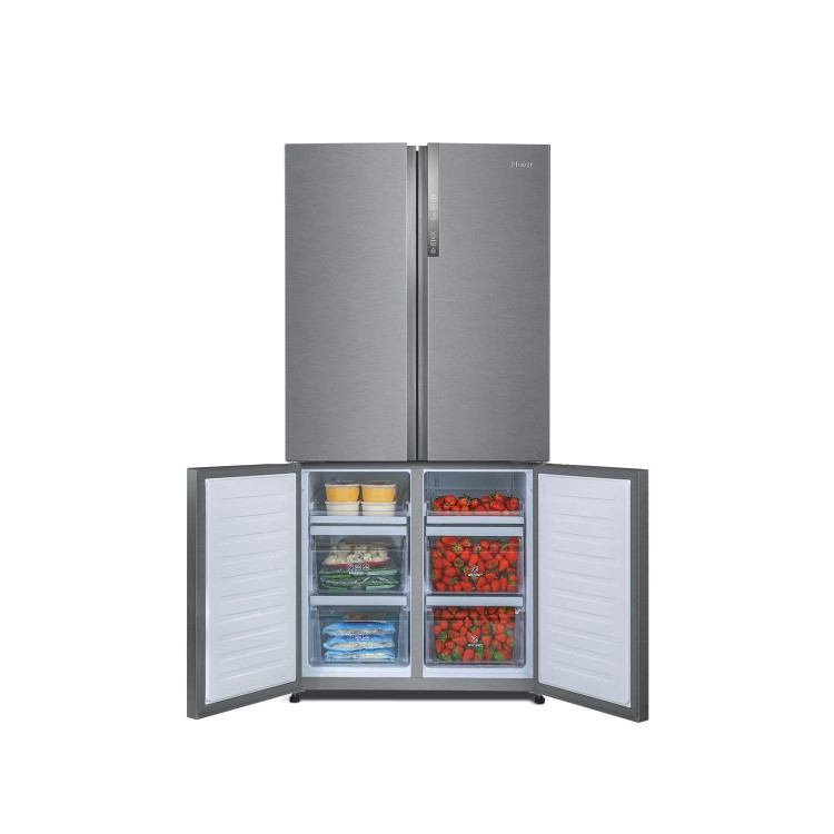 GRADE A3 - Haier HTF-452DM7 Four Door American Fridge Freezer Stainless Steel