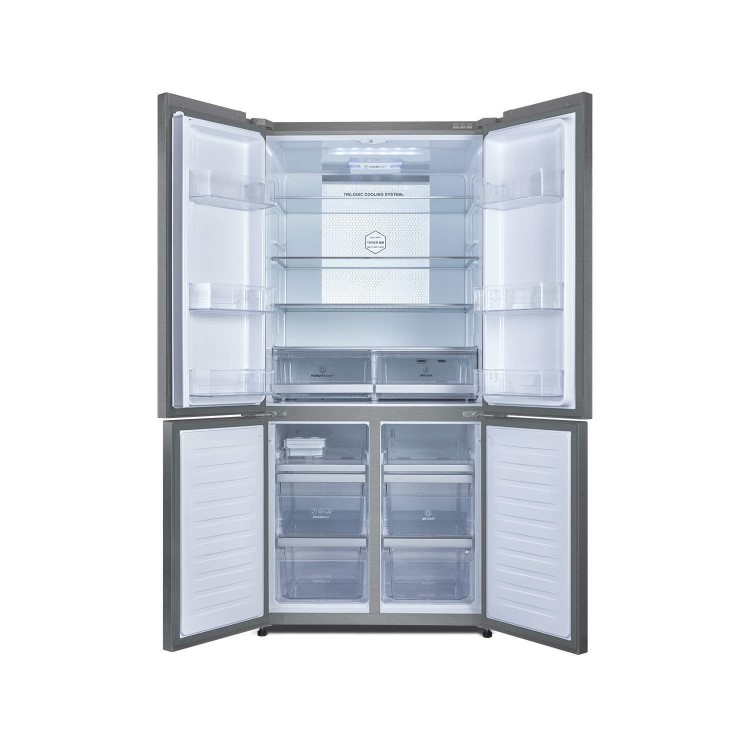 GRADE A3 - Haier HTF-452DM7 Four Door American Fridge Freezer Stainless Steel