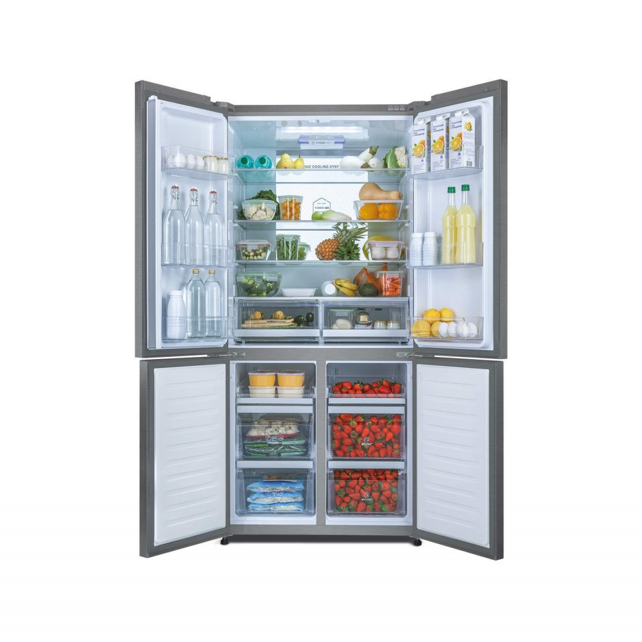 Haier HTF452DM7 Four Door American Fridge Freezer Stainless Steel