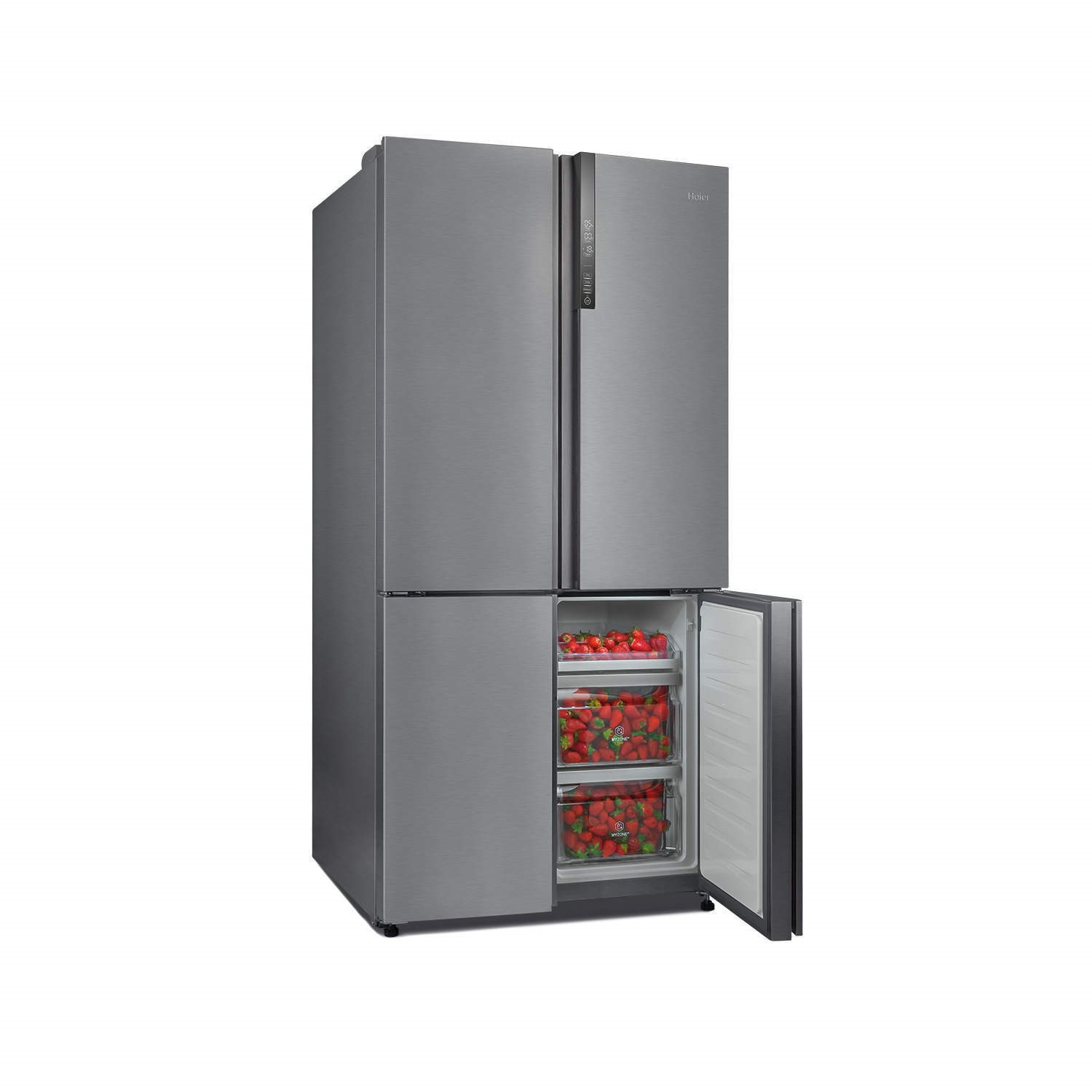 GRADE A2 Haier HTF 456DM6 Energy Efficient American Fridge Freezer Grey 77464006 1 HTF 456DM6 Appliances Direct