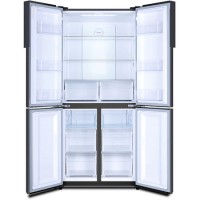 GRADE A3 - Haier HTF-456DN6 Energy Efficient Four-door American Fridge Freezer - Black