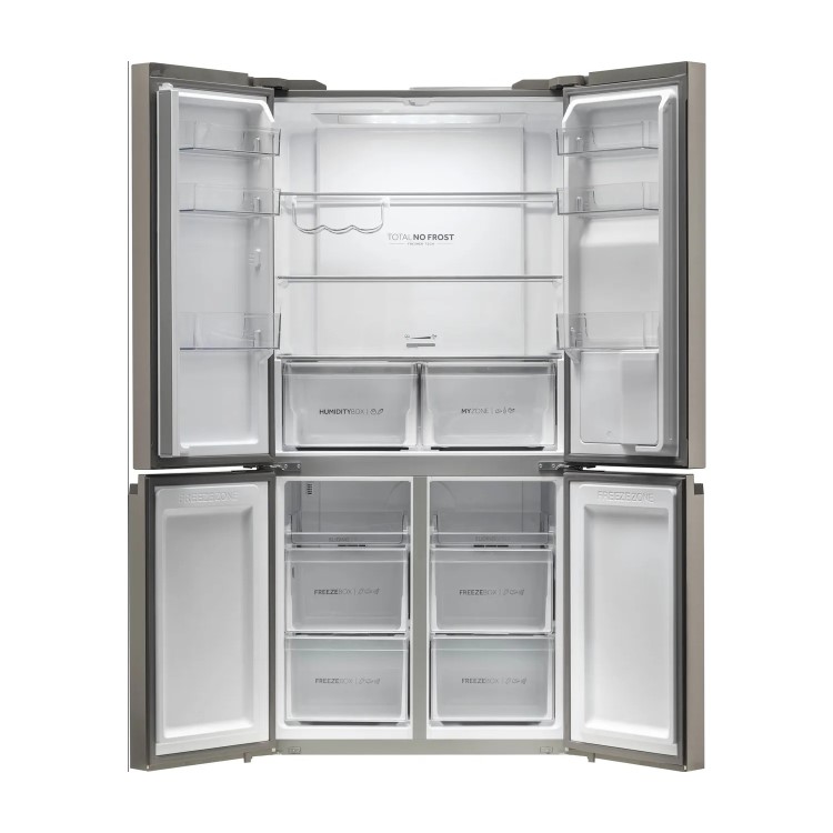 Haier 493 Litre Four Door American Fridge Freezer - Stainless steel