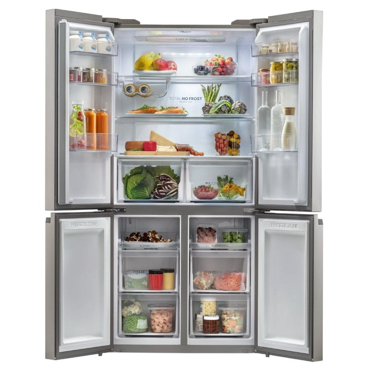 Haier 500 Litre Four Door American Fridge Freezer - Stainless steel