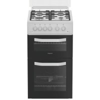 Hotpoint 50cm Gas Cooker with Lid - White Hotpoint 50cm Gas Cooker with Lid - White