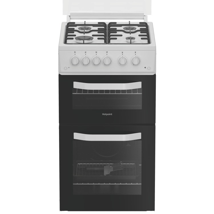 Hotpoint 50cm Gas Cooker with Lid - White
